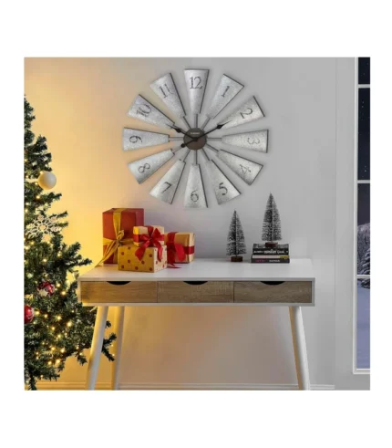 30 Inch Large Farmhouse DIY Windmill Decor Wall Clock