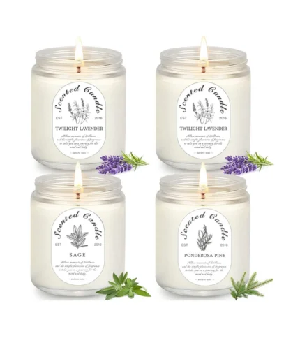 4 Pack Home Scented Lavender Jar Candles