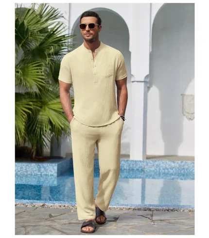 COOFANDY Mens Linen Sets